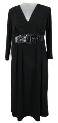 Dámské černé midi šaty s páskem M&Co