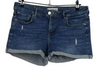 Dámské tmavomodré riflové kraťasy s prošoupáním Mango