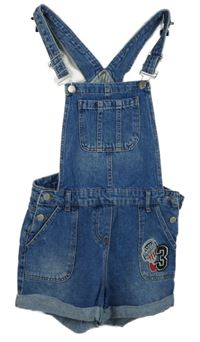 Dámské modré riflové laclové kraťasy s nášivkami New Look 