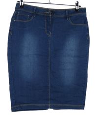 Dámska tmavomodrá rifľová púzdrová sukňa Denim