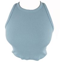 Dámský světlemodrý žebrovaný crop top FSBN 