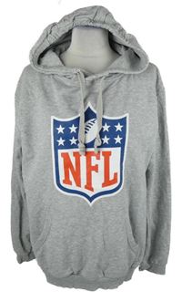 Pánská šedá mikina s erbem NFL a kapucí 