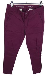 Dámské purpurové plátěné skinny kalhoty GAP 