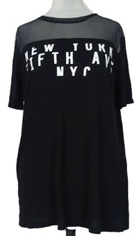 Dámske čierne tričko s nápisom New Look