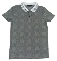 Čierno-sivé kockované polo tričko George