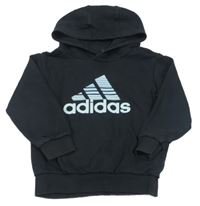 Čierna mikina s logom a kapucňou Adidas