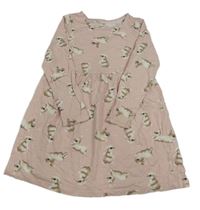 Světlerůžové bavlněné šaty s králíčky H&M