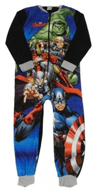Černo-modrý fleecový overal s Avengers Marvel 