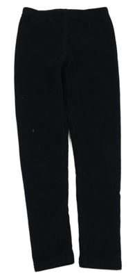 Čierne rebrované zamatové teplákové legíny Dunnes