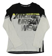 Čierno-biele tričko s nápisom C&A