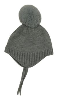 Šedá čepice s bambulí Matalan