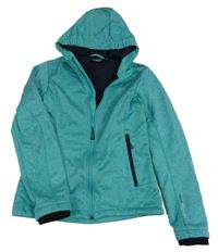 Tyrkysová melírovaná softshellová bunda s kapucí CMP