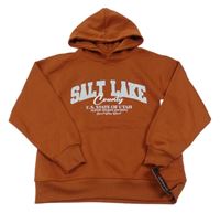 Nové - Cihlová mikina s nápisem a kapucí Dunnes