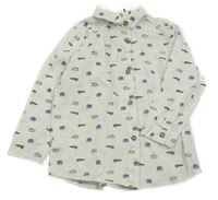 Biela košeľa so zvieratkami so cute
