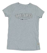 Svetlomodré melírované tričko s nápisom Topolino