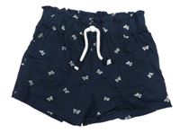 Tmavomodré kraťasy s motýly Topolino