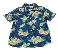 Modro-květovaná bavlněná košile H&M