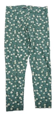 Zelené capri legíny s kvetinami C&A