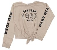 Ružová crop mikina s potlačou H&M
