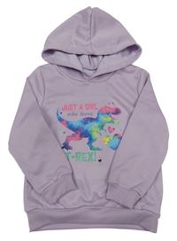 Lila mikina s dinem a kapucňou