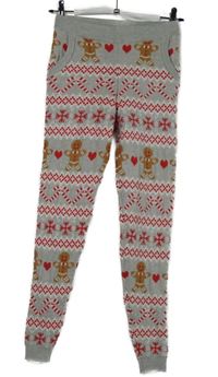 Dámske sivé teplákové pletené legíny so vzorom Primark