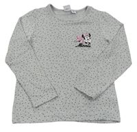 Sivé bodkovaná é úpletové tričko s Minnie zn. Disney