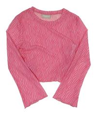 Ružové vzorované tylové crop tričko Matalan