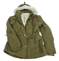 Khaki šušťáková zimná parka s kapucňou H&M