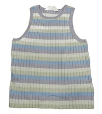 Levandulovo-bílo-světlemodrý pruhovaný pletený top H&M