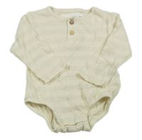 Světlebéžové pruhované body s knoflíky Zara