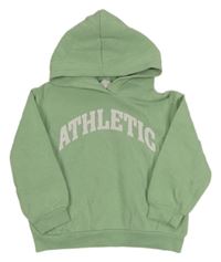 Svetlozelená crop mikina s nápisom a kapucňou H&M