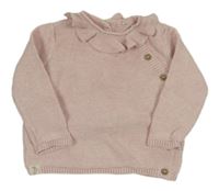 Svetloružový prepínaci sveter s golierikom George