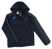 Tmavomodrá športová funkčná prepínaci mikina s kapucňou zn. Adidas