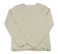 Smetanové žebrované triko Zara