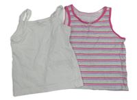 2x košilka - barevná pruhovaná + bílá Primark