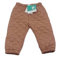 Nové - Starorůžové prošívané šusťákové zateplené kalhoty Ergee