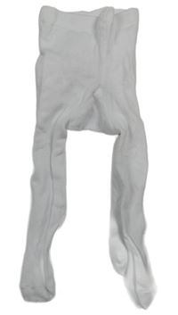 Bílé punčocháče s krajkovou ozdobou 