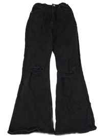 Černé flare kalhoty H&M