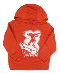 Červená mikina s potlačou a kapucňou Dunnes Stores