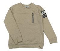 Béžová mikina so zipsom