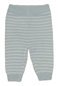Světlemodro-biele pruhované pletené tepláky