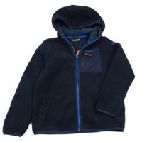 Tmavomodrá huňatá propínací mikina s kapucí Craghoppers