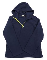 Tmavomodrá fleecová funkčná mikina s kapucňou Mountain Warehouse