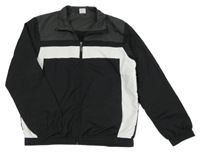 Tmavošedo-bílo-černá šusťáková sportovní bunda Crane