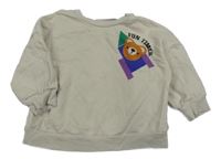 Béžovošedá mikina s medvedíkom Next