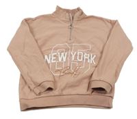 Ružová mikina s nápisom a stojačikom Tu