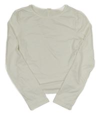 Biele crop tričko shein