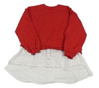 Červená mikina s halenkou Zara