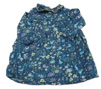 Tmavomodré kvetované šaty so zvířaty a golierikom Mamas&Papas