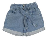Modré riflové kraťasy s páskem Denim Co.